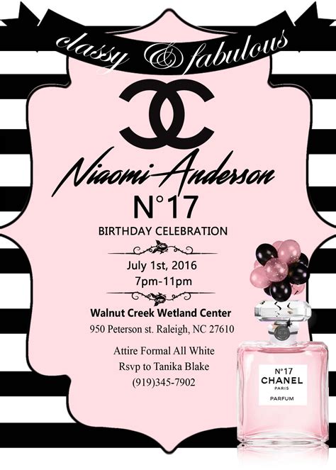 chanel themed invitations